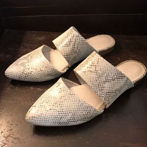 Snakeskin mules